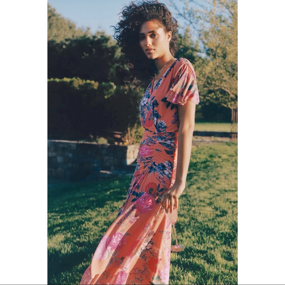 Anthropologie Maeve Simone Floral Midi Dress